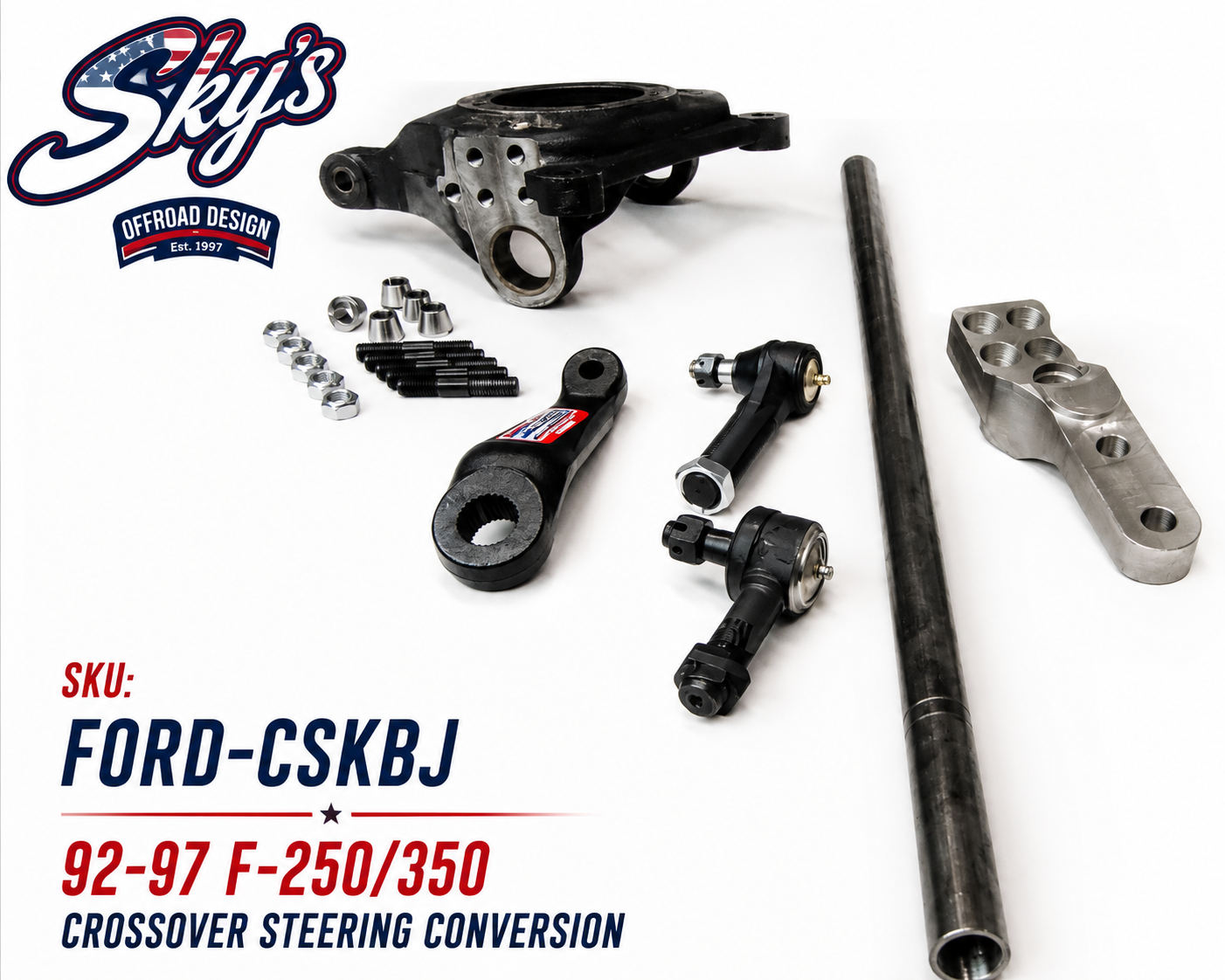 92-97 F-250/350 Crossover Steering Conversion – OBS Solutions LLC