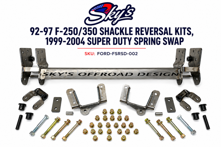 92-97 F-250/350 Shackle Reversal Kits (1999-2004 Super Duty spring swap)