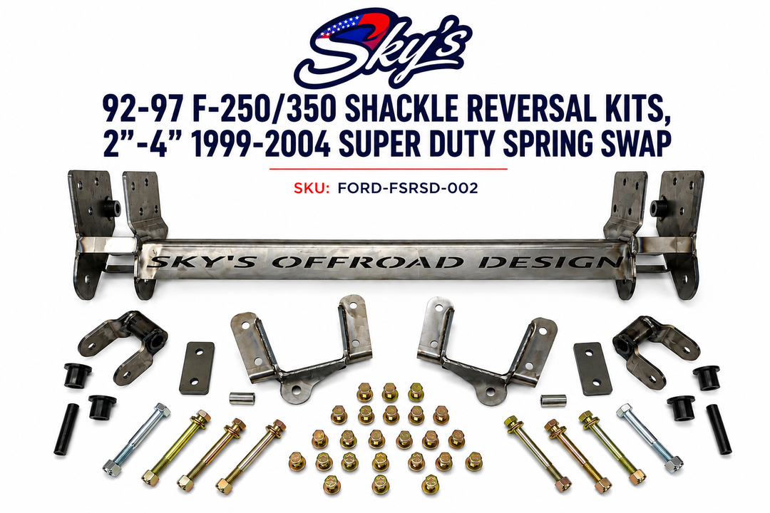 92-97 F-250/350 Shackle Reversal Kits (1999-2004 Super Duty spring swap)