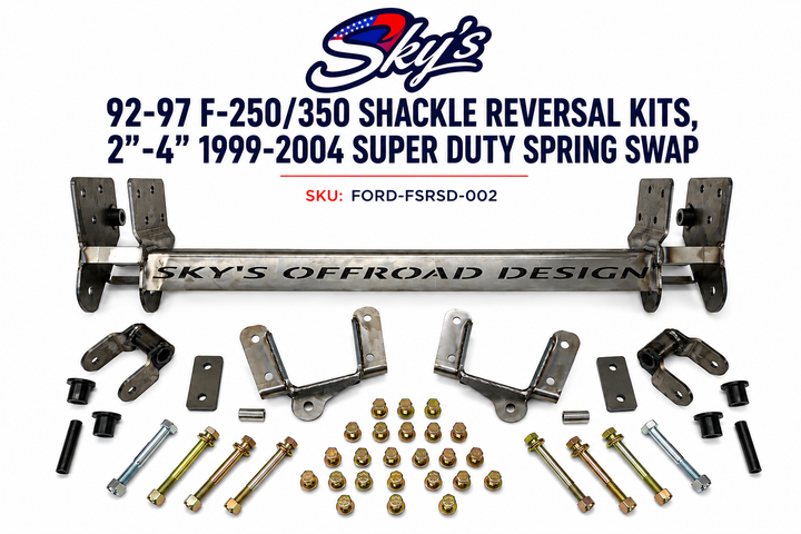 92-97 F-250/350 Shackle Reversal Kits (1999-2004 Super Duty spring swap)