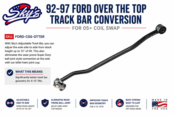 92-97 Ford Over The Top Track Bar conversion for 05+ Coil Swap