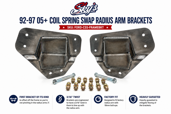 92-97 05+ Coil Spring Swap Radius Arm Brackets