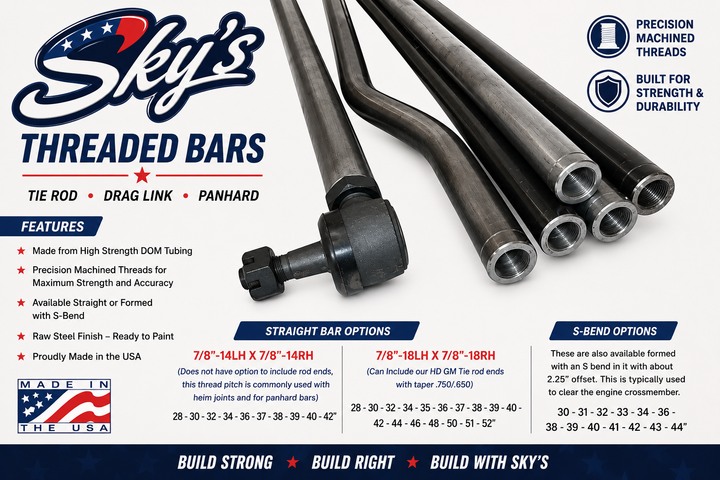 Threaded Bars - Tie Rod, Drag Link, Panhard